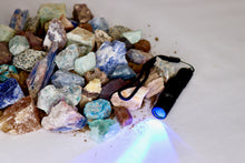Load image into Gallery viewer, Funky Fluorescents Gallon Gem Mining Bucket - UV Reactive Stones - Bucket, Kit, and/or Light