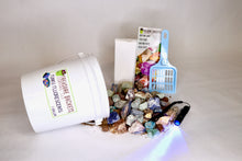 Load image into Gallery viewer, Funky Fluorescents Gallon Gem Mining Bucket - UV Reactive Stones - Bucket, Kit, and/or Light