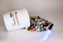 Load image into Gallery viewer, Funky Fluorescents Gallon Gem Mining Bucket - UV Reactive Stones - Bucket, Kit, and/or Light