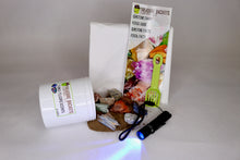 Load image into Gallery viewer, Funky Fluorescents 16 Ounce Gem Mining Bucket - UV Reactive Stones - Jar, Kit and/or Light