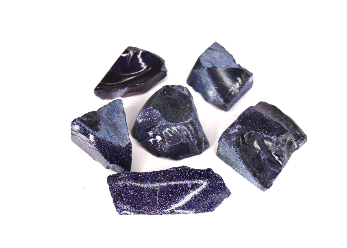 Blue Goldstone - Rough Gemstone – Treasure Buckets Company, LLC